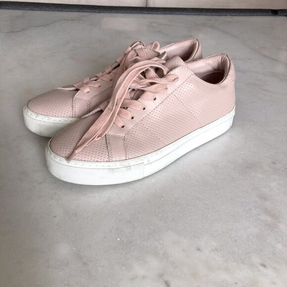 Greats Brooklyn pink & white leather sneakers, italian leather, pink laces - Picture 4 of 10